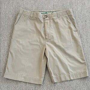 Lacoste Men's Khaki Flat-Front Cotton Shorts